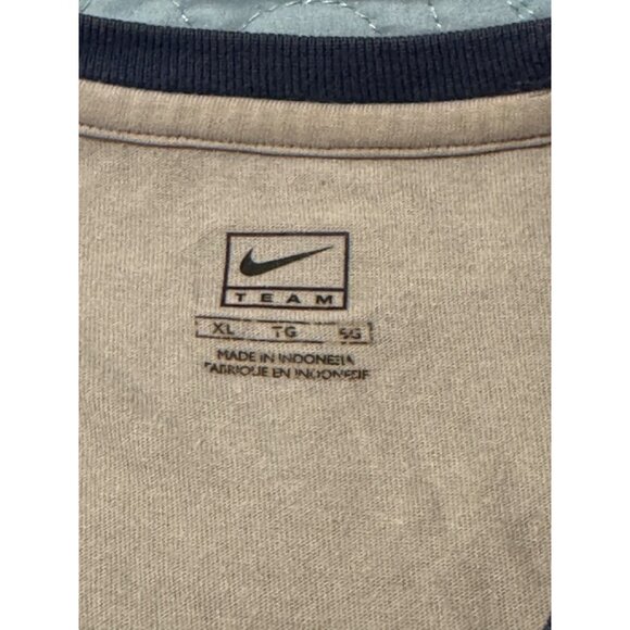 Nike MLB Team Long Sleeve Raglan Shirt Beige & Navy XL Cotton/Polyester - Picture 3 of 7